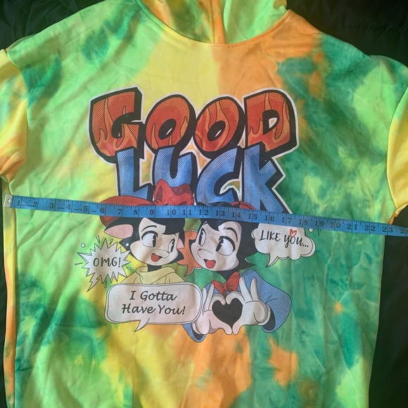 NWOT SHEIN tie-dyed graphic print hoodie - Picture 2 of 5